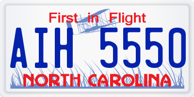 NC license plate AIH5550