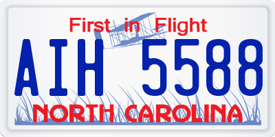 NC license plate AIH5588