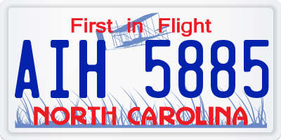 NC license plate AIH5885