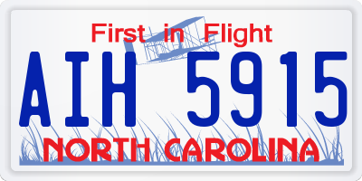 NC license plate AIH5915