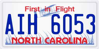 NC license plate AIH6053