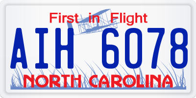 NC license plate AIH6078