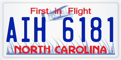 NC license plate AIH6181