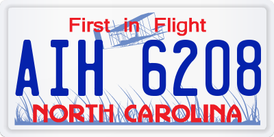 NC license plate AIH6208
