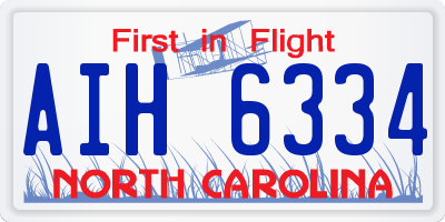 NC license plate AIH6334