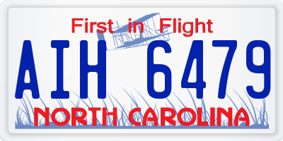 NC license plate AIH6479