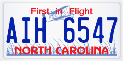 NC license plate AIH6547