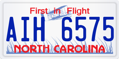NC license plate AIH6575