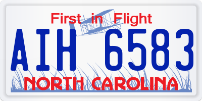 NC license plate AIH6583