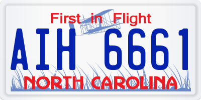 NC license plate AIH6661