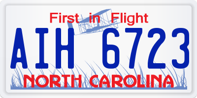 NC license plate AIH6723