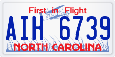 NC license plate AIH6739