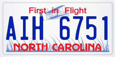 NC license plate AIH6751