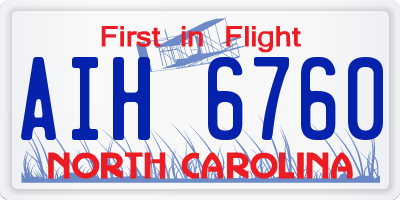 NC license plate AIH6760