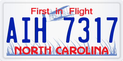 NC license plate AIH7317