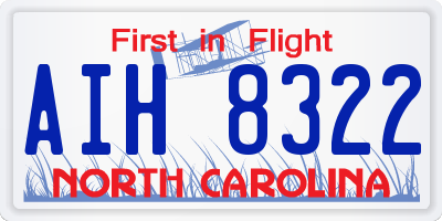 NC license plate AIH8322