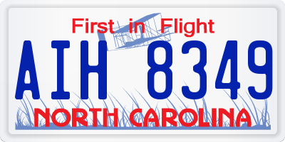 NC license plate AIH8349