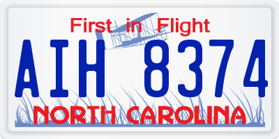 NC license plate AIH8374