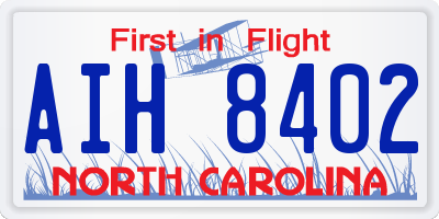NC license plate AIH8402