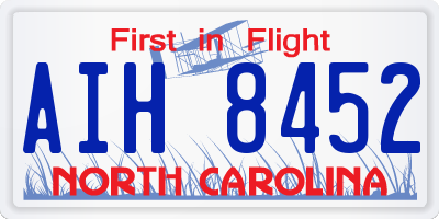 NC license plate AIH8452
