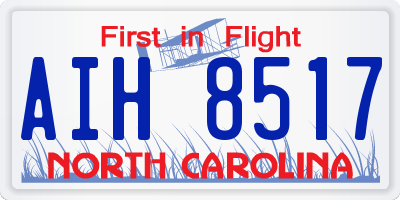 NC license plate AIH8517