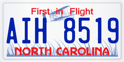 NC license plate AIH8519
