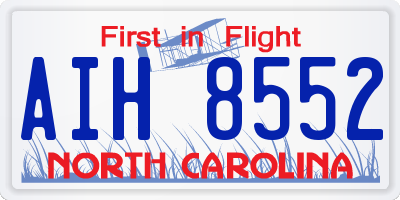 NC license plate AIH8552