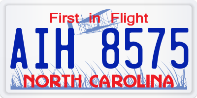 NC license plate AIH8575