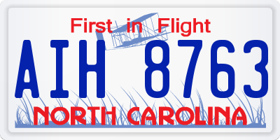 NC license plate AIH8763