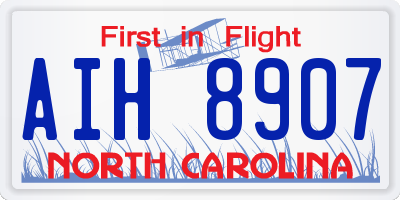 NC license plate AIH8907