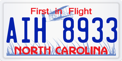 NC license plate AIH8933