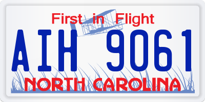 NC license plate AIH9061