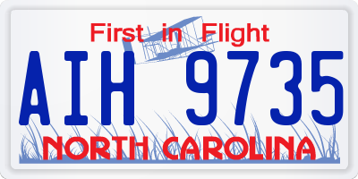 NC license plate AIH9735