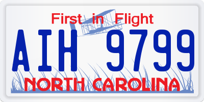 NC license plate AIH9799