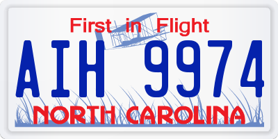 NC license plate AIH9974