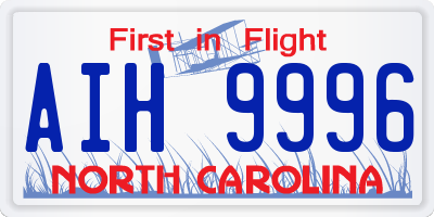 NC license plate AIH9996