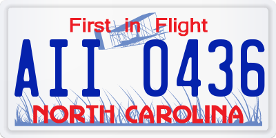 NC license plate AII0436