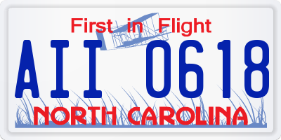 NC license plate AII0618