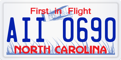 NC license plate AII0690