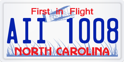 NC license plate AII1008