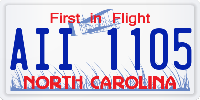 NC license plate AII1105