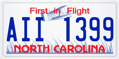 NC license plate AII1399