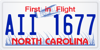 NC license plate AII1677