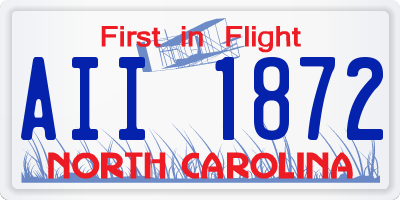 NC license plate AII1872