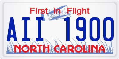 NC license plate AII1900