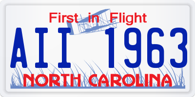 NC license plate AII1963