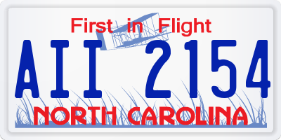 NC license plate AII2154