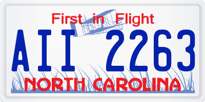 NC license plate AII2263