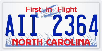 NC license plate AII2364