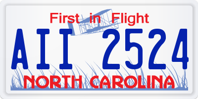NC license plate AII2524